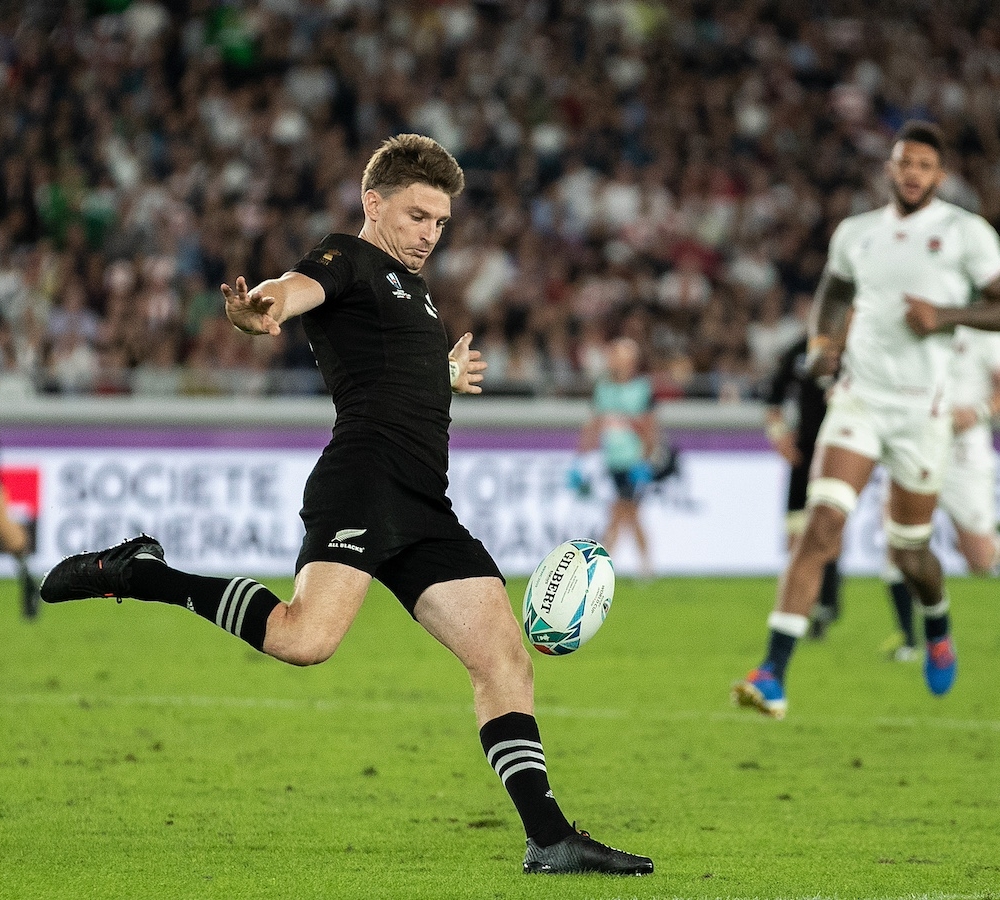 Rugby match between New Zealand and England during the World Cup