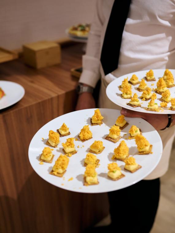 Petits fours served at the Salon Ferveur VIP hospitality area at the Stade de France