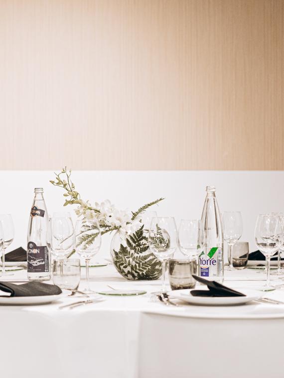 Focus on a table from the hospitality area Salon Etoile at the Stade de France