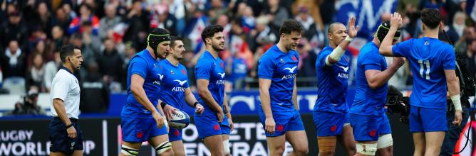 Match de rugby entre la France et le Pays de Galles pendant le Tournoi des 6 Nations 2023