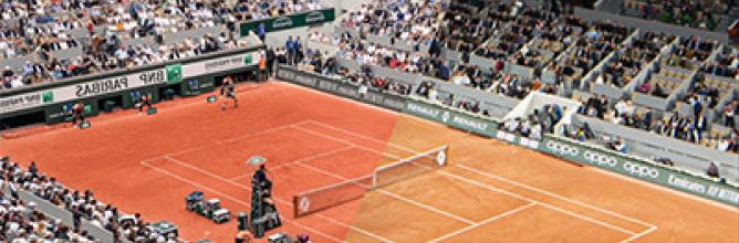 View of Court Philippe-Chartier during a Roland Garros session