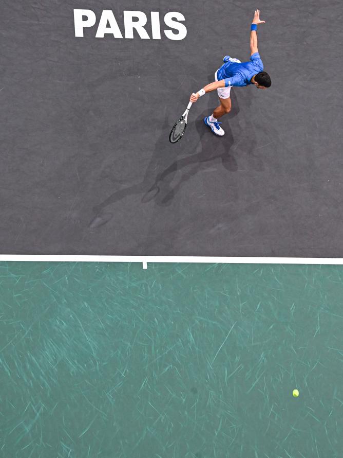 Novak Djokovic Serbian tennis player at the Rolex Paris Masters