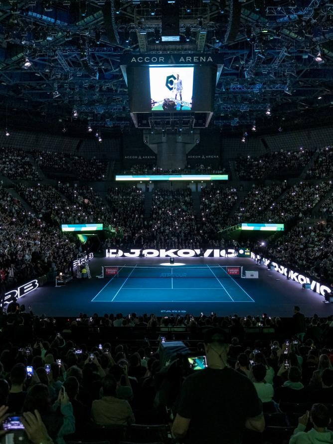 View of the Paris Bercy Masters 1000 tennis court photo 2