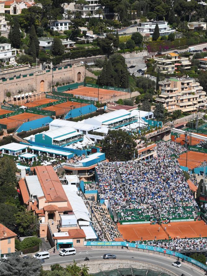 Vue de tous les courts et espaces hospitalités du Monte Carlo Tennis Club