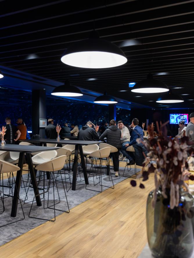 VIP lounge table for ASVEL Euroleague basketball, offering a premium and exclusive viewing experience