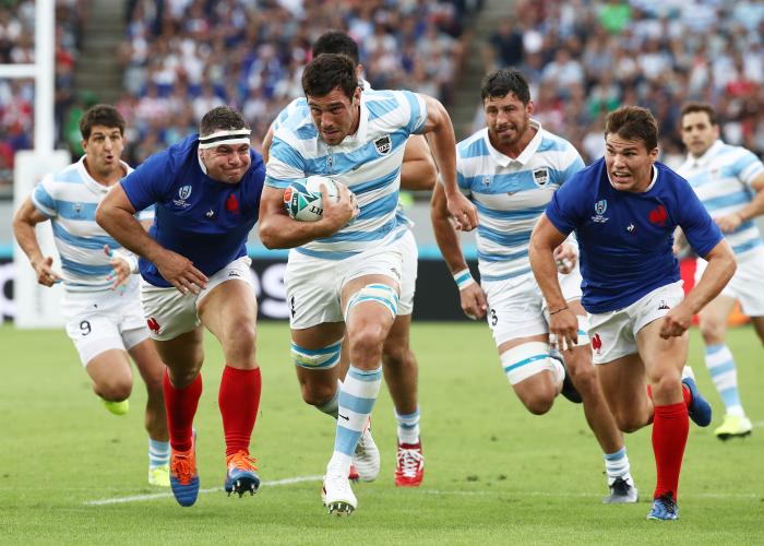 Match de rugby entre la France et l'Argentine pendant la Coupe du Monde