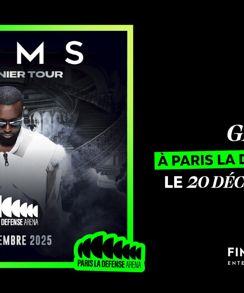 Concert de Gims à la Paris Défense Arena réservez vos places et espaces VIP pour vivre un concert légendaire