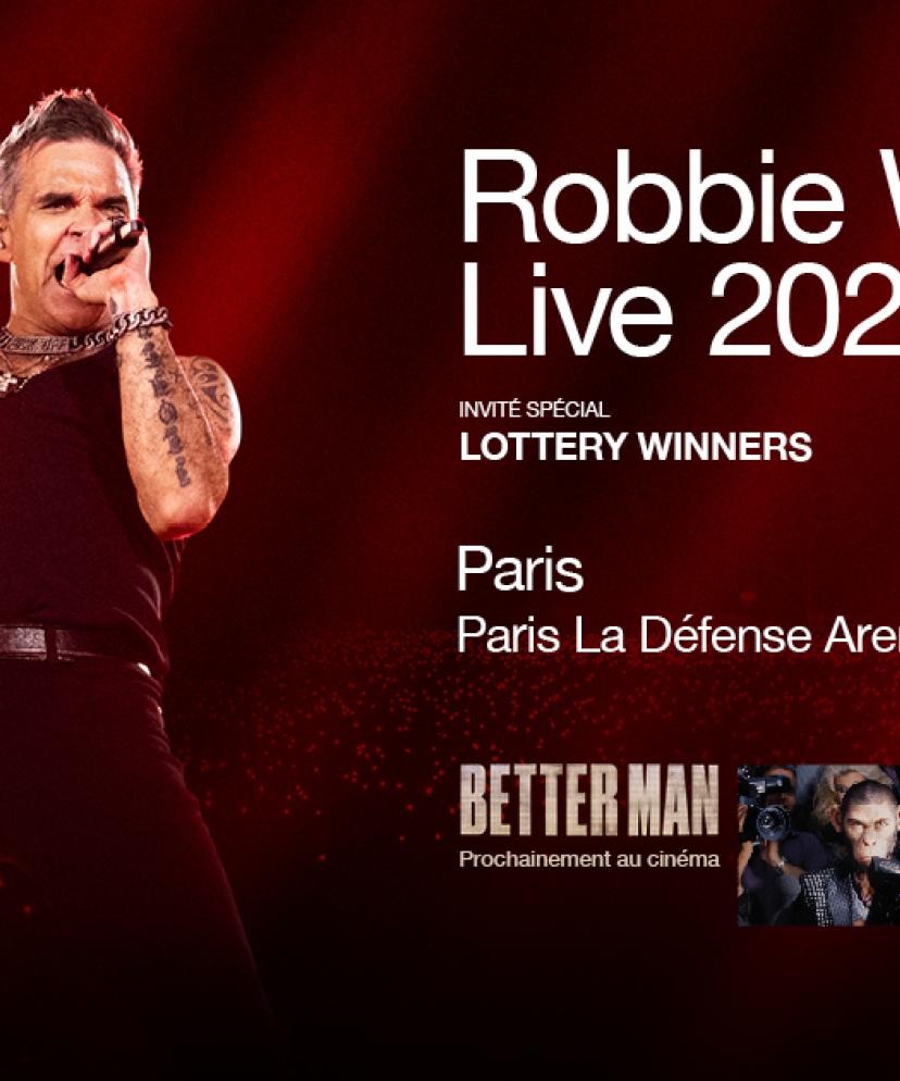 Robbie Williams concert, reserve your VIP tickets for an unbeatable view with premium services and an exceptional experience